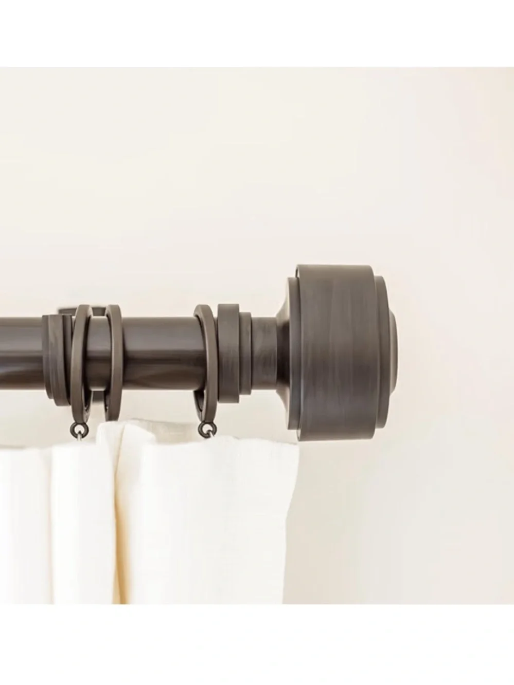 Premium Heavy Metal Drapery Rod Knobs- BRUSHED DARK BROWN